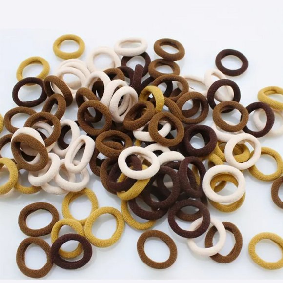 100 Seamless Hair Ties in Brown Tones - Picture 1 of 2